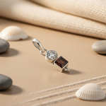 Load image into Gallery viewer, 925 Silver Cubic Zirconia &amp; Garnet Pendant | Women's Jewelry
