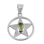 Load image into Gallery viewer, 925 Silver Peridot Star Pendant | Women's Gemstone Necklace
