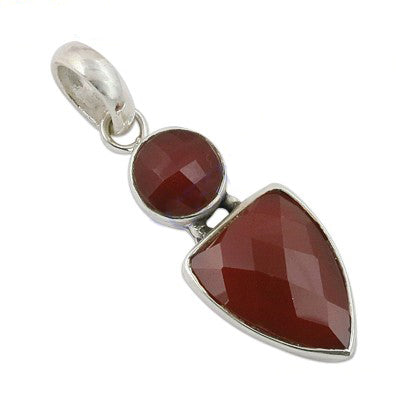 925 silver red carnelian pendant for women | gemstone jewelry