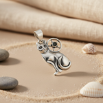 Load image into Gallery viewer, 925 Sterling Silver Cat Pendant with Star Gemstone | Gift
