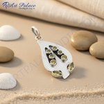 Load image into Gallery viewer, 925 Silver Peridot Leaf Pendant for Women | Gemstone Jewelry
