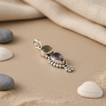 Load image into Gallery viewer, 925 Sterling Silver Labradorite &amp; Amethyst Pendant for Women
