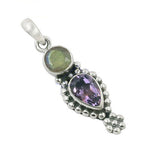 Load image into Gallery viewer, 925 Sterling Silver Labradorite &amp; Amethyst Pendant for Women
