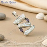Load image into Gallery viewer, 925 Silver Pearl &amp; Amethyst Pendant for Women | Fashion Jewelry
