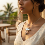 Load image into Gallery viewer, 925 Silver Pearl &amp; Rose Quartz Pendant for Women | Gemstone Jewelry
