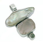Load image into Gallery viewer, 925 Silver Pearl &amp; Rose Quartz Pendant for Women | Gemstone Jewelry
