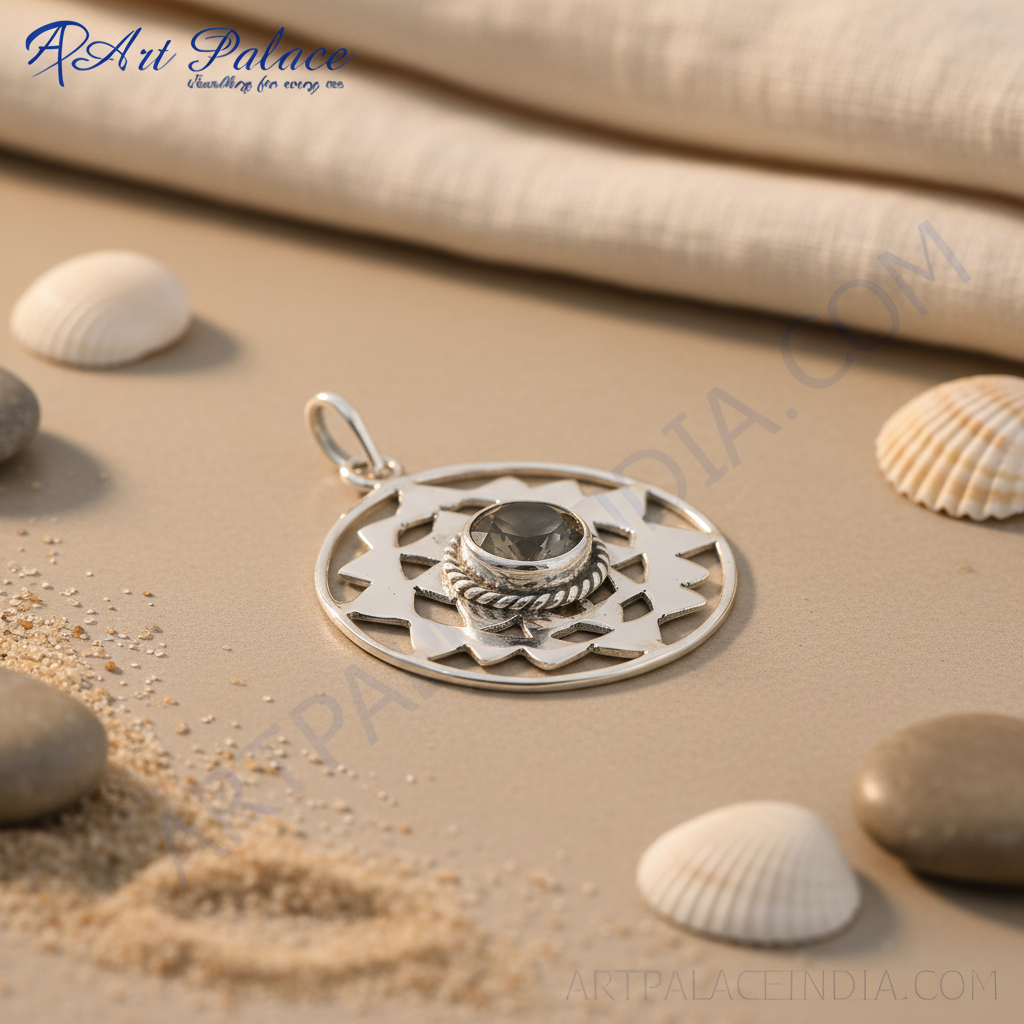 925 Silver Smoky Quartz Pendant for Women | Gemstone Jewelry