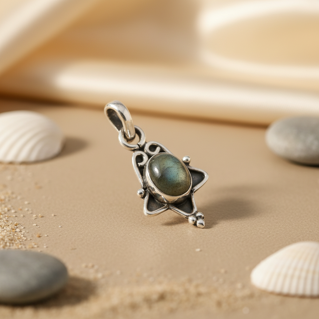 925 Sterling Silver Labradorite Pendant | Women's Gemstone Jewelry