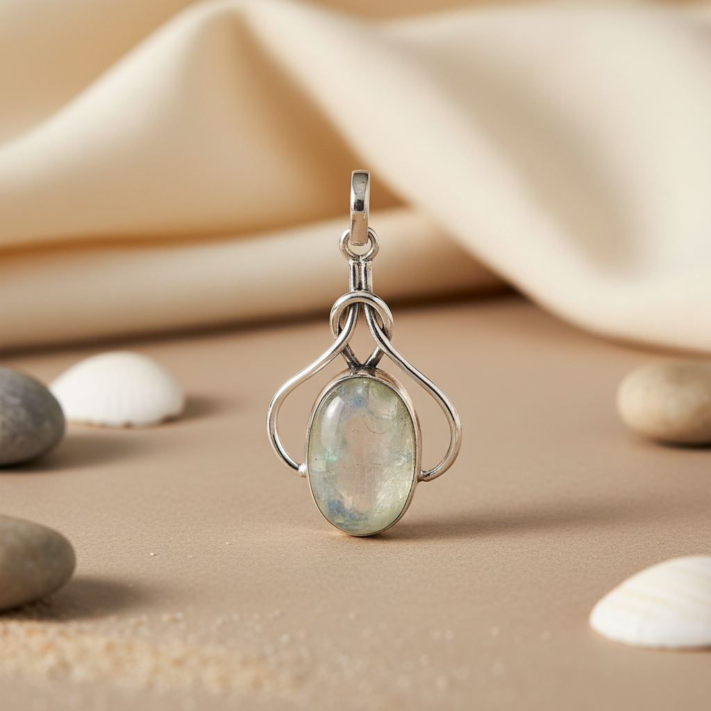 925 Silver Aquamarine Pendant for Women | Daily Wear Gift