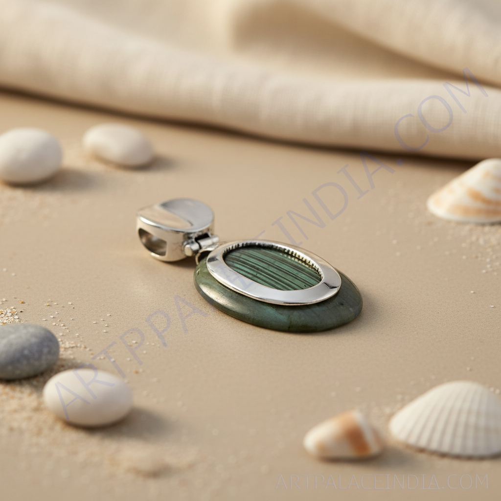 Silver Labradorite Pendant for Women | Daily Wear Jewelry