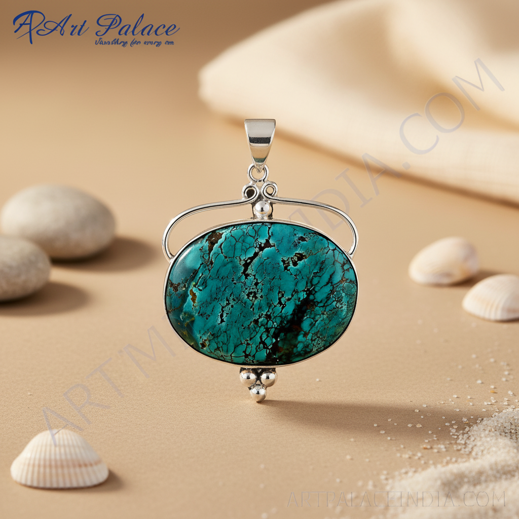 925 Sterling Silver Turquoise Pendant for Women | Gemstone Jewelry