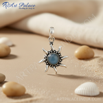 Load image into Gallery viewer, 925 Silver Sunburst Pendant | Blue Gemstone for Women
