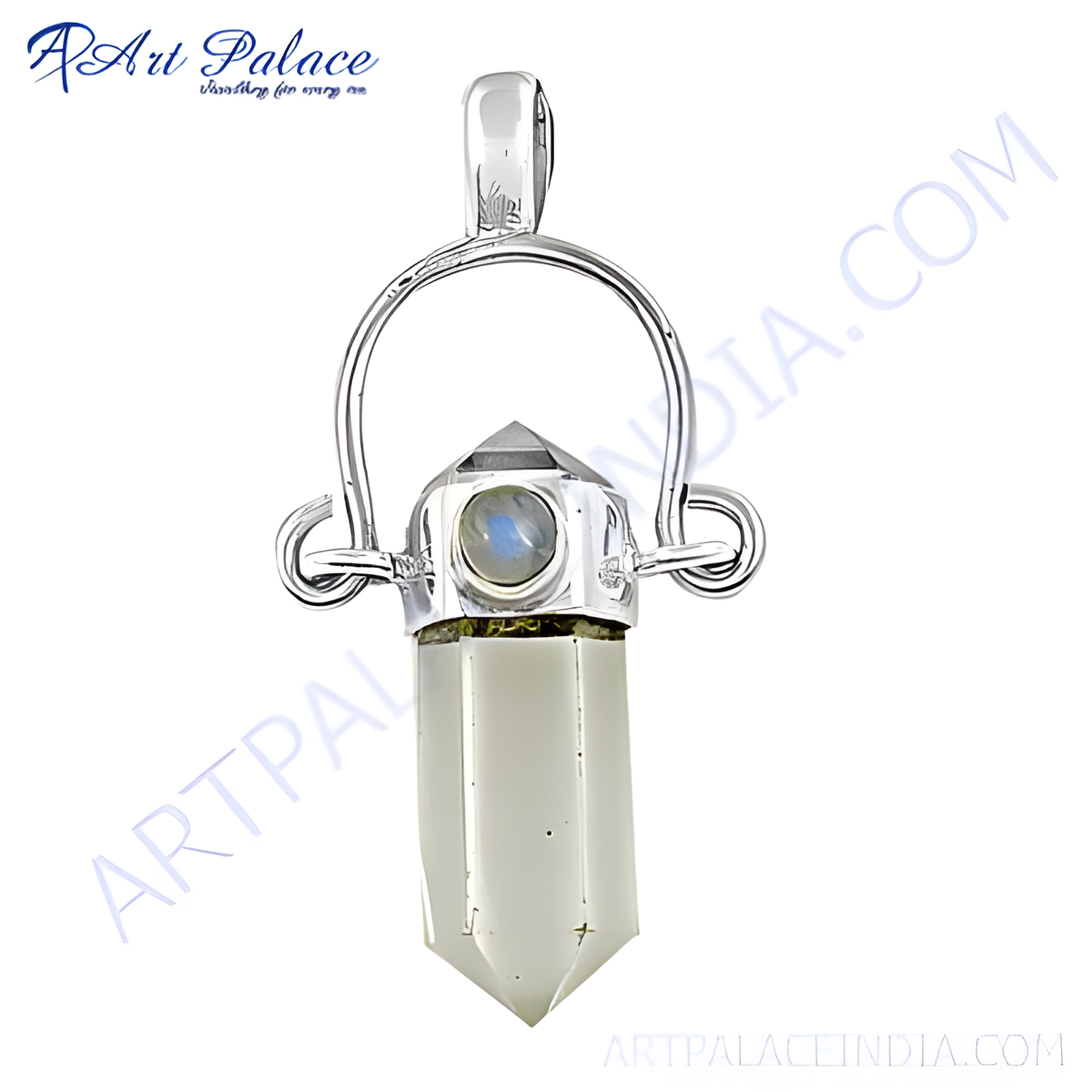 925 silver moonstone crystal pendant with a unique design, ideal for women
