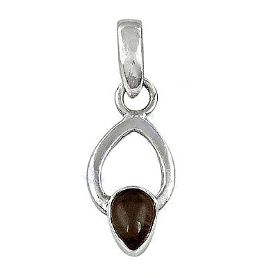 925 silver smoky quartz teardrop pendant | women's jewelry
