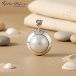 Load image into Gallery viewer, 925 Silver Round Pearl Pendant Necklace for Women | Gift
