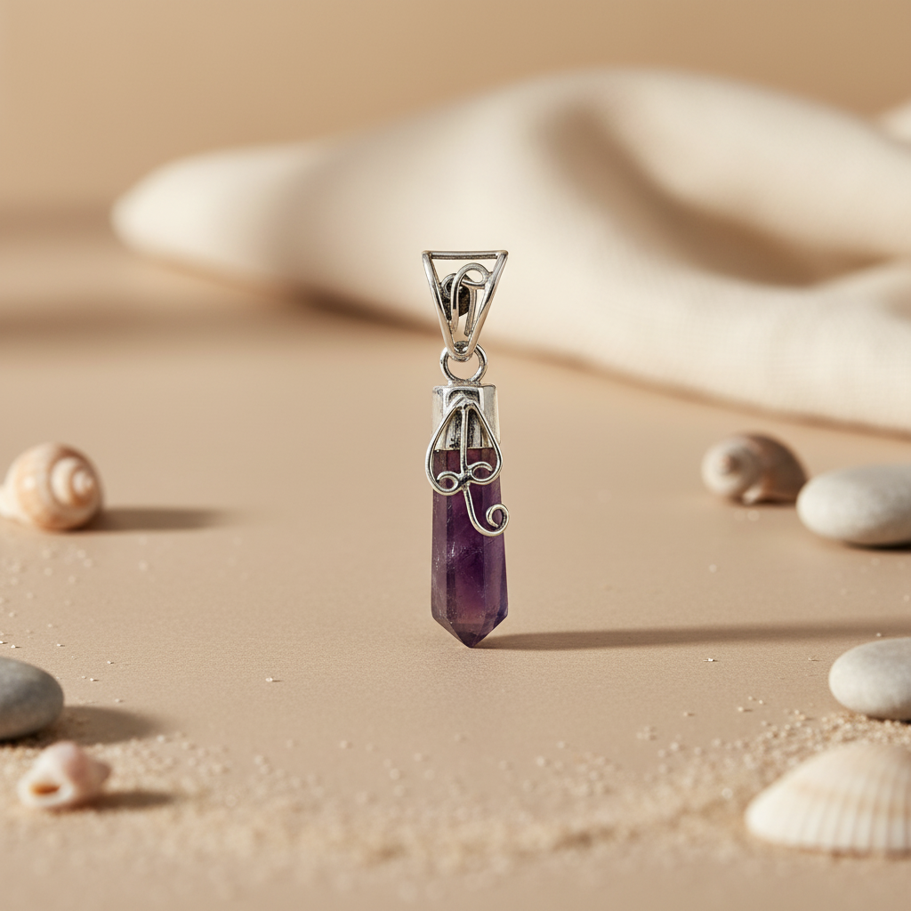 925 Silver Amethyst Pendant for Women | Gemstone Jewelry