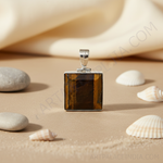 Load image into Gallery viewer, 925 Silver Tiger Eye Square Pendant for Women | Gemstone Jewelry
