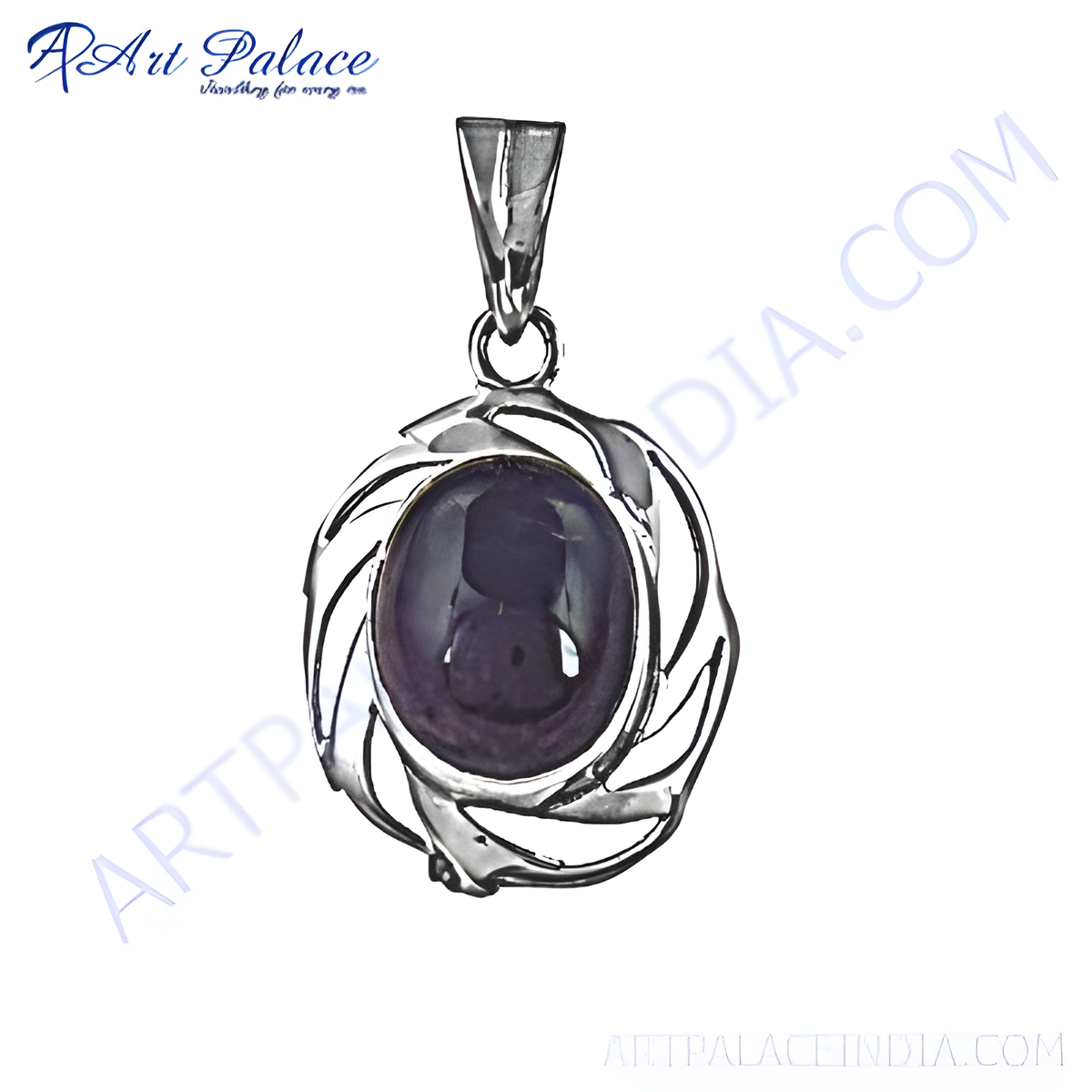 Sterling silver amethyst pendant with a purple gemstone, ideal for daily wear