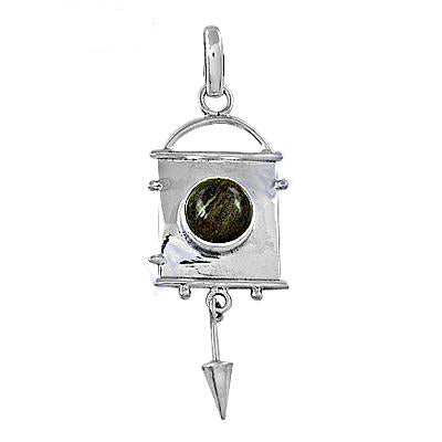 925 silver green stone pendant for women | modern jewelry gift