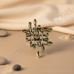 Load image into Gallery viewer, Silver Peridot Pendant Necklace for Women | Geometric Jewelry
