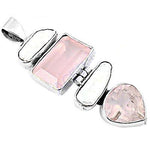 Load image into Gallery viewer, 925 Silver Rose Quartz Pendant | Statement Jewelry for Women
