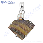 Load image into Gallery viewer, 925 sterling silver fluorite and pearl pendant, featuring a unique natural gemstone. A beautiful gemstone pendant for women.
