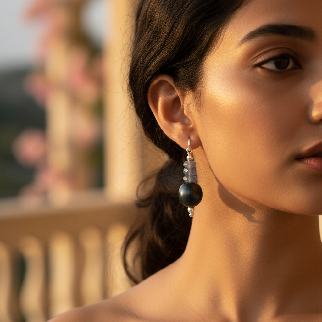 Silver Pendant with Blue Gemstones | Women's Jewelry Gift