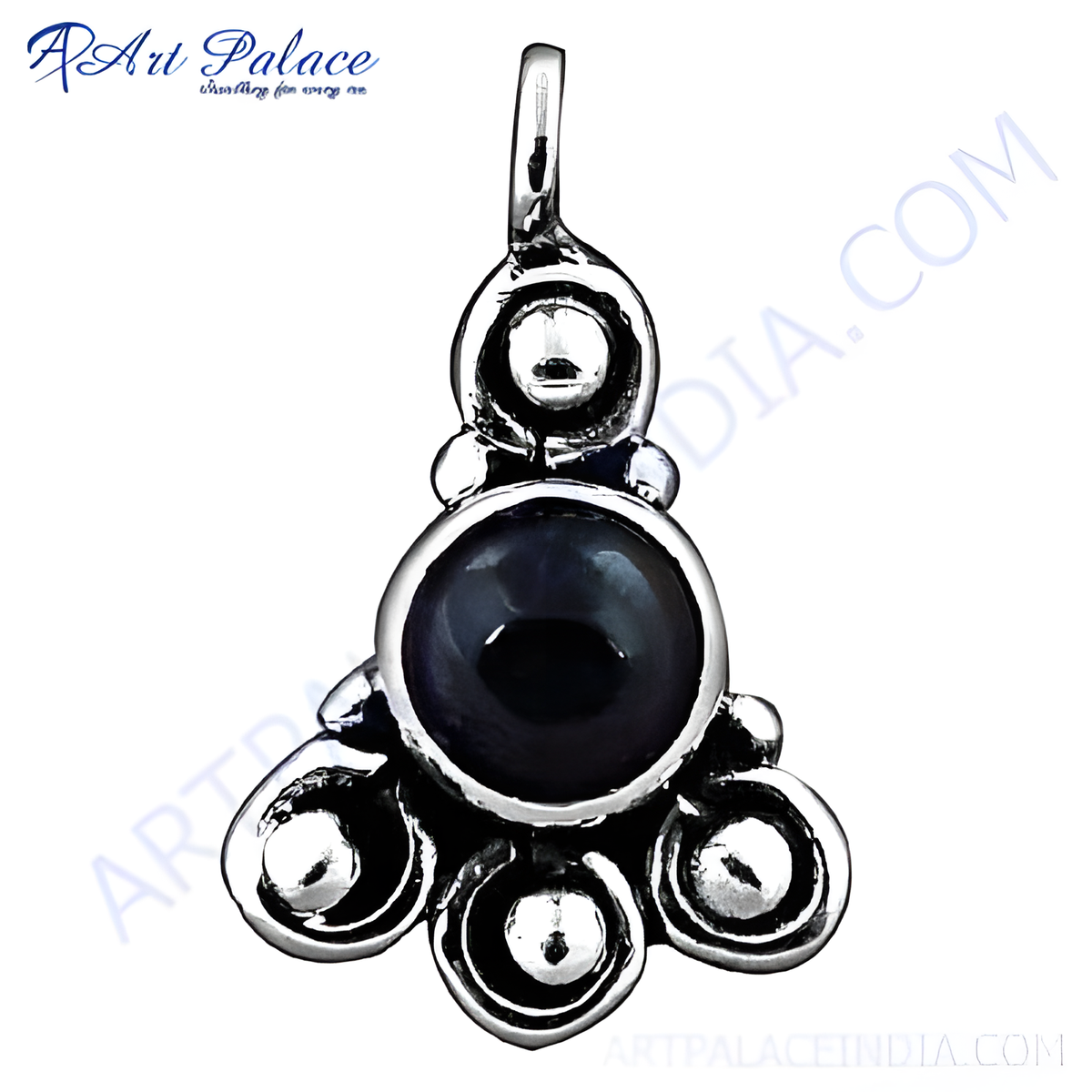 925 sterling silver black gemstone pendant necklace for women