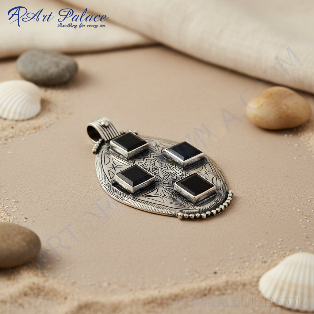 925 Silver Onyx Pendant for Women | Statement Jewelry