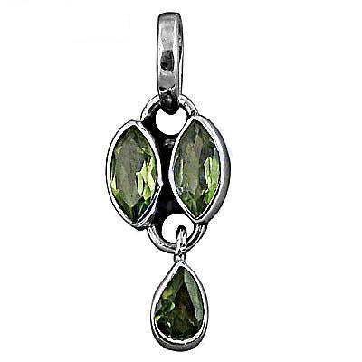 925 Silver Peridot Pendant for Women | Green Gemstone Jewelry