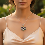 Load image into Gallery viewer, 925 Silver Gemstone Flower Pendant for Women | Colorful Jewelry
