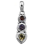 Load image into Gallery viewer, 925 Silver Multi-Gemstone Pendant for Women | Daily Wear
