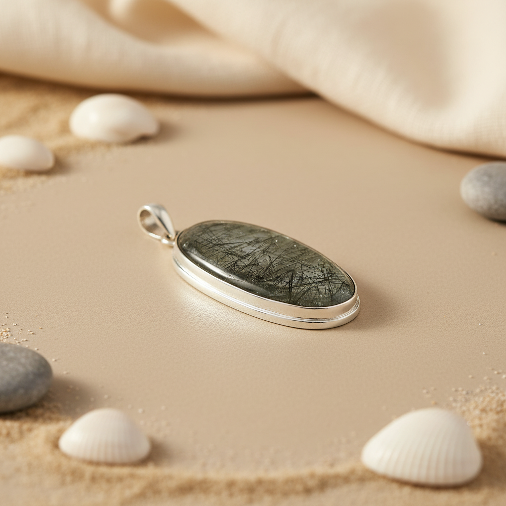 925 Silver Rutile Quartz Pendant for Women | Gemstone Jewelry