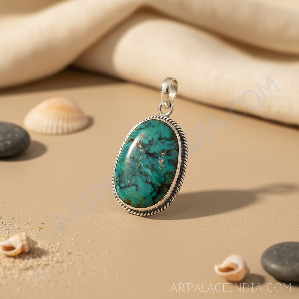 925 Sterling Silver Turquoise Pendant for Women | Gemstone Jewelry