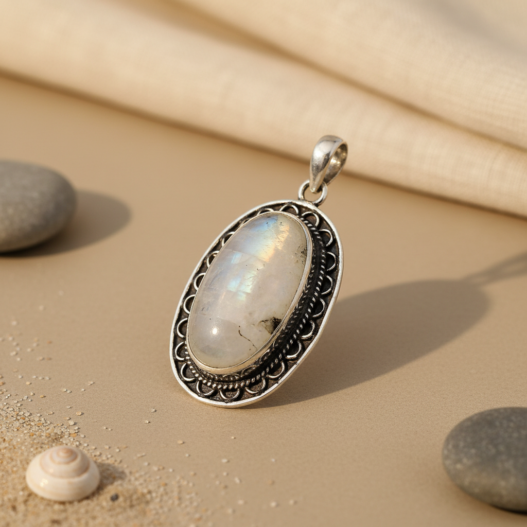 925 Silver Moonstone Pendant for Women | Gemstone Jewelry Gift