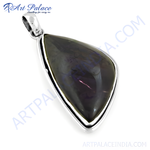 Load image into Gallery viewer, 925 sterling silver labradorite pendant, iridescent purple and blue gemstone, women's necklace
