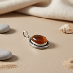 Load image into Gallery viewer, 925 Silver Amber Pendant for Women | Gemstone Jewelry
