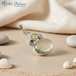 Load image into Gallery viewer, 925 Silver Prehnite Pendant for Women | Gemstone Jewelry
