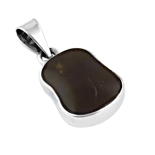 925 Silver Black Stone Pendant | Women's Elegant Jewelry