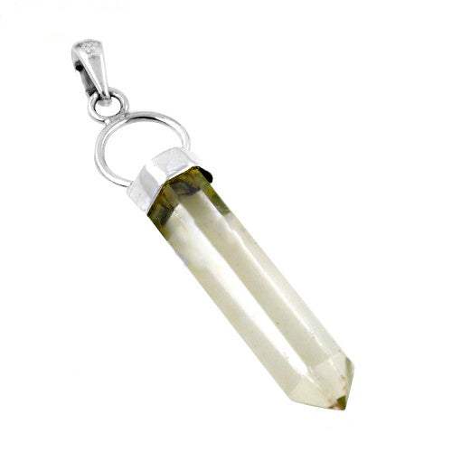 Silver Clear Quartz Crystal Pendant for Women | Healing Jewelry