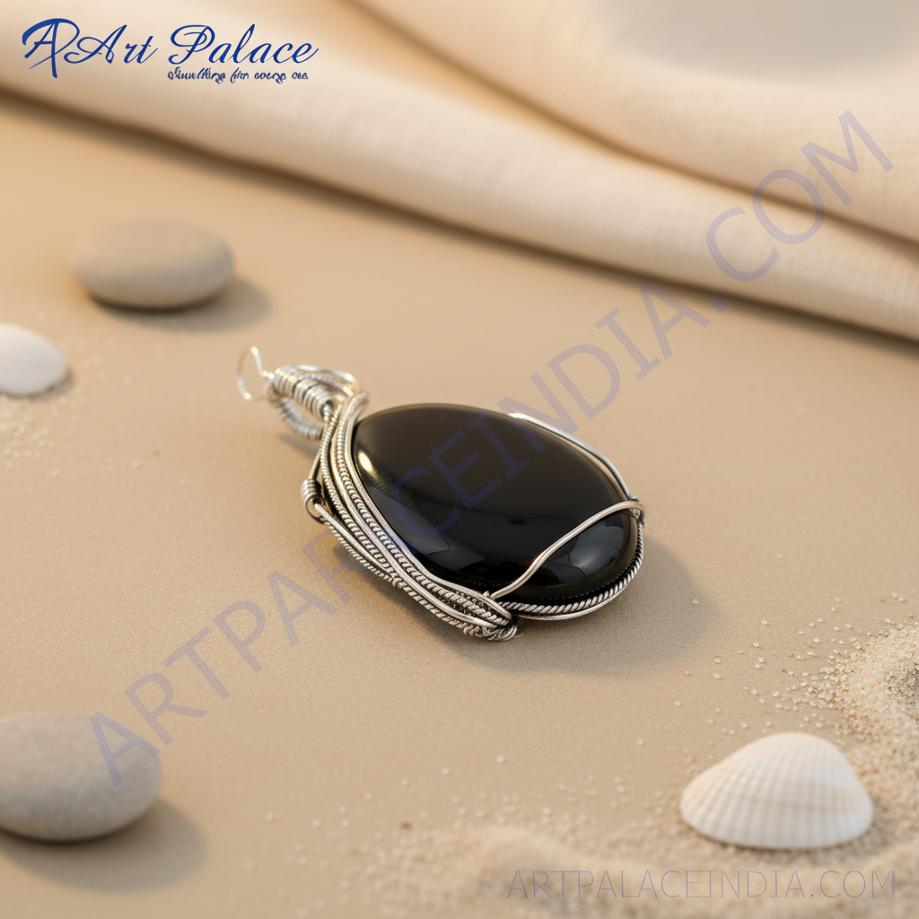 925 Silver Black Onyx Pendant for Women | Gemstone Jewelry