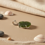 Load image into Gallery viewer, Silver Moldavite Pendant Necklace | Green Gemstone Jewelry

