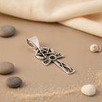 Load image into Gallery viewer, Stainless Steel Pentagram Ankh Pendant | Celtic Cross Necklace
