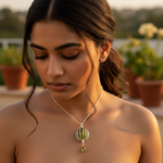 Load image into Gallery viewer, 925 Silver Peridot Cage Pendant Necklace | Green Stone Jewelry
