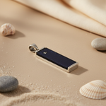 Load image into Gallery viewer, 925 Silver Blue Sandstone Pendant | Rectangle Pendant for Women
