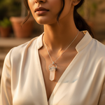 Load image into Gallery viewer, Silver Quartz Crystal Pendant for Women | Gemstone Jewelry Gift
