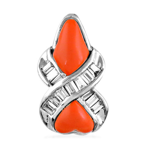 925 Silver & Orange Gemstone Pendant for Women | Fashion Jewelry
