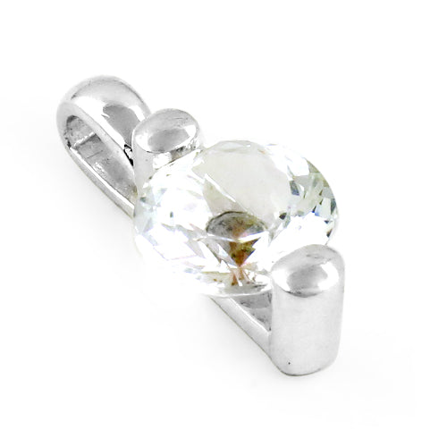 Silver Crystal Pendant | Women's Daily Wear Jewelry
