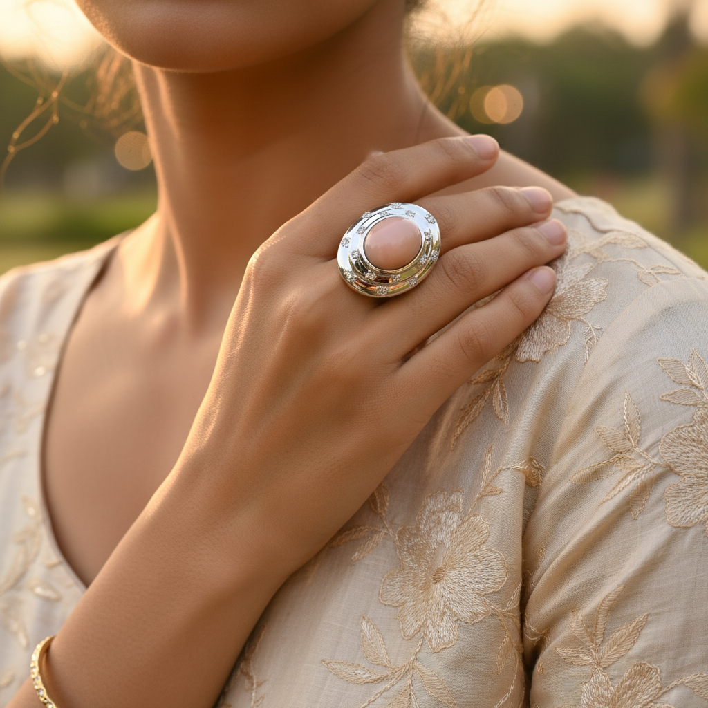 Silver Pearl Ring for Women | Elegant Wedding Jewelry Gift