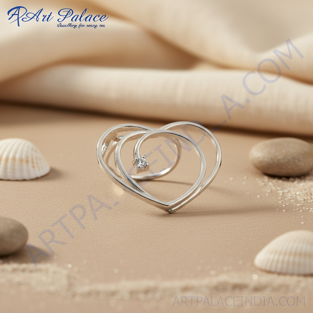 925 Silver Heart Pendant with Diamond | Women's Gift